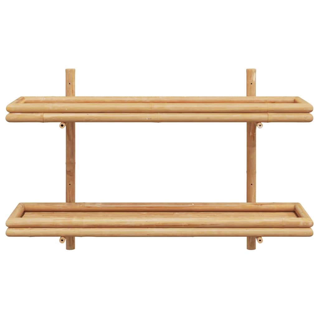 Vegghylle med hylle Veggmontert Brun 100 x 26 x 60 cm Bambus