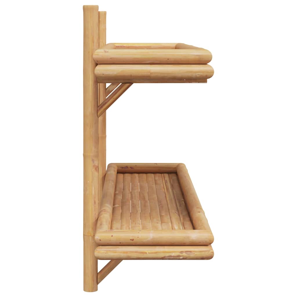 Vegghylle med hylle Veggmontert Brun 100 x 26 x 60 cm Bambus