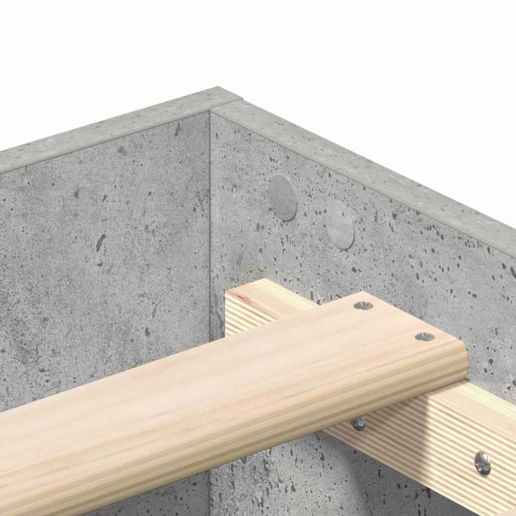 Sengestamme Betonggrå 203 x 93 x 25 cm Konstruert tre