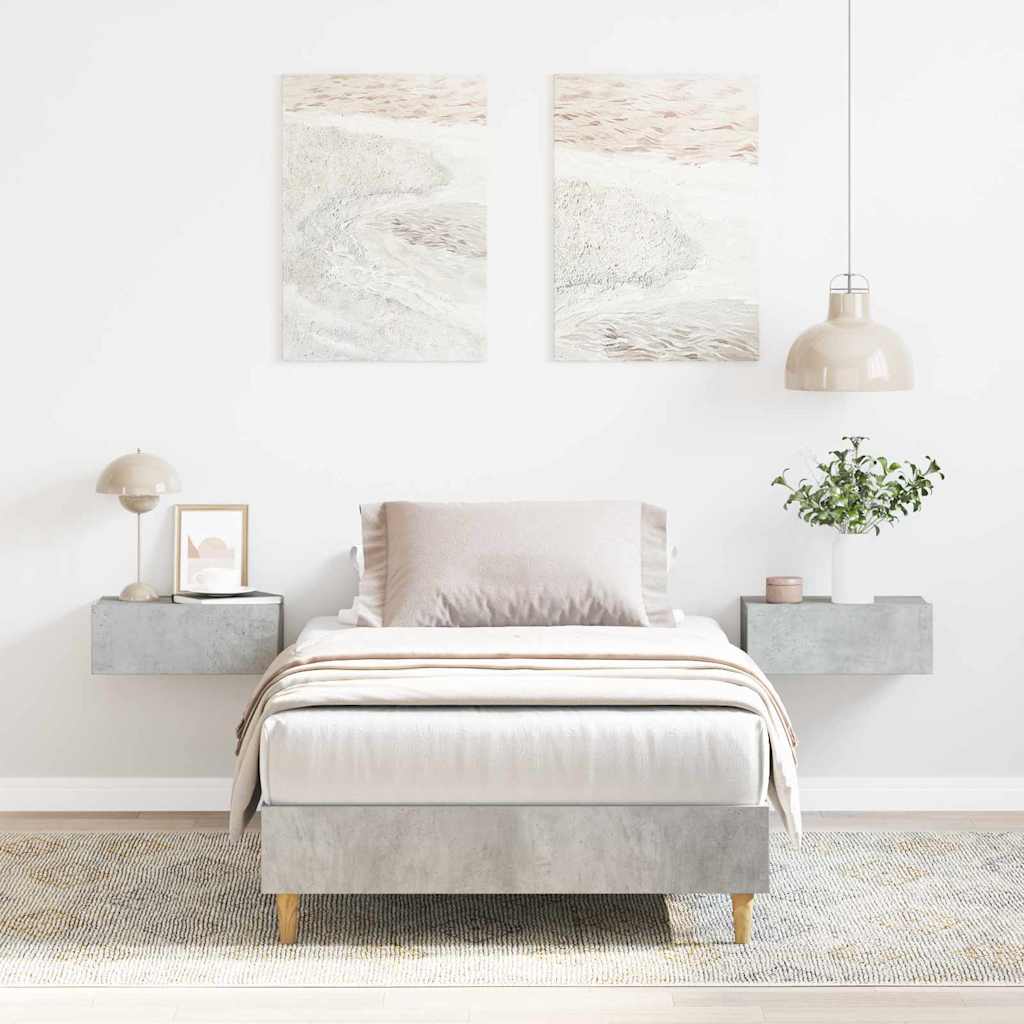 Sengestamme Betonggrå 203 x 93 x 25 cm Konstruert tre