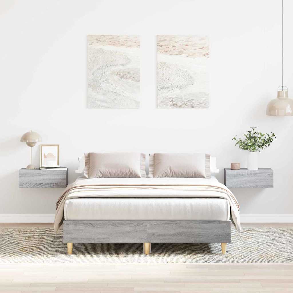 Sengestamme Grå sonoma 120 x 190 cm Konstruert tre