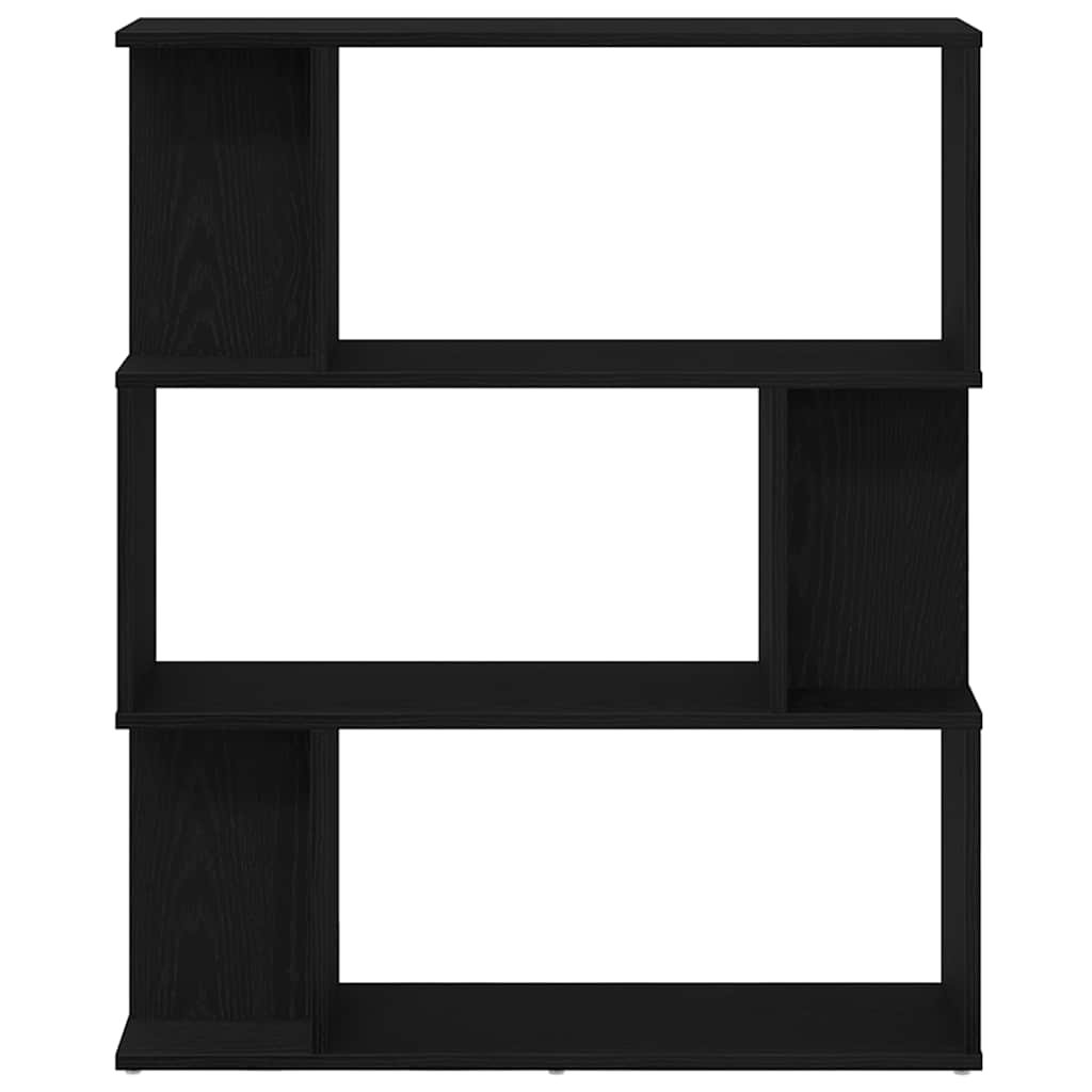 Bokhylle svart eik 80x24x96 cm konstruert tre