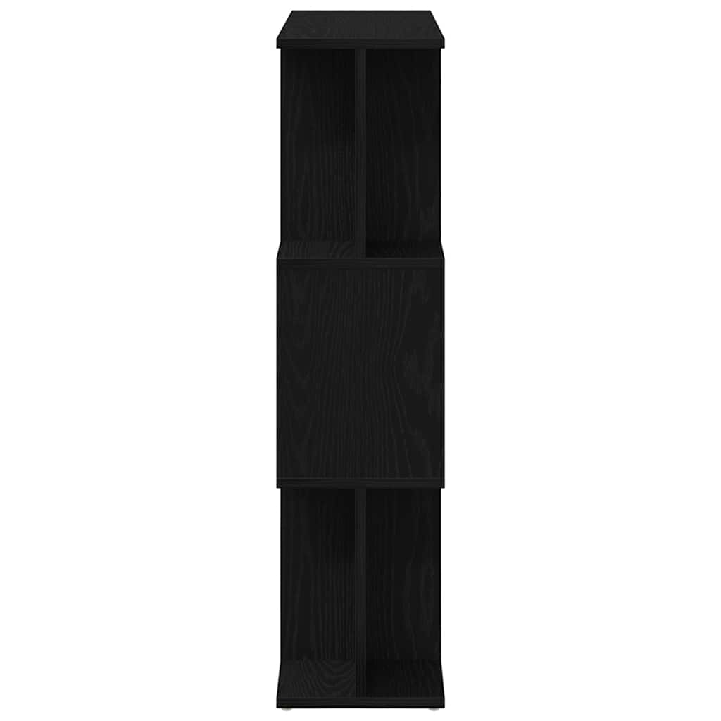 Bokhylle svart eik 80x24x96 cm konstruert tre