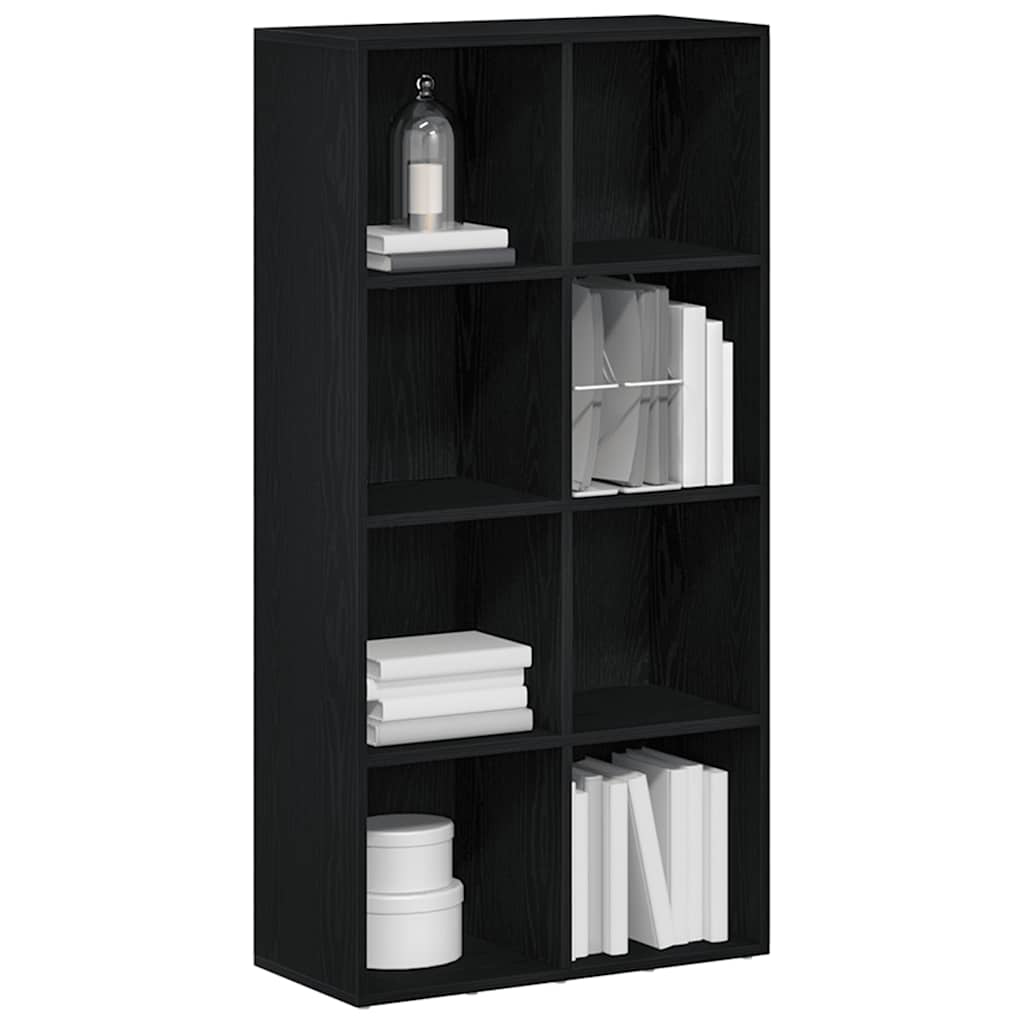 Bokhylle svart eik 66x30x130 cm konstruert tre