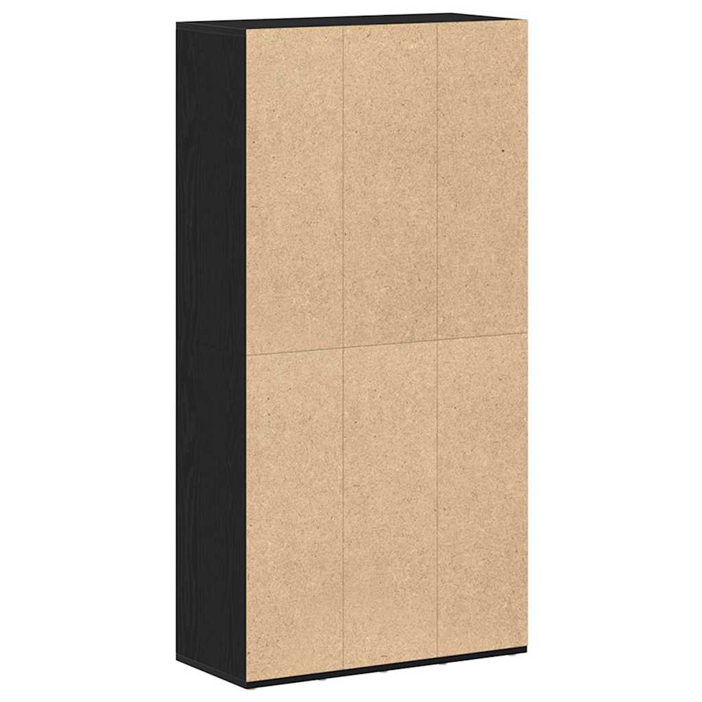 Bokhylle svart eik 66x30x130 cm konstruert tre