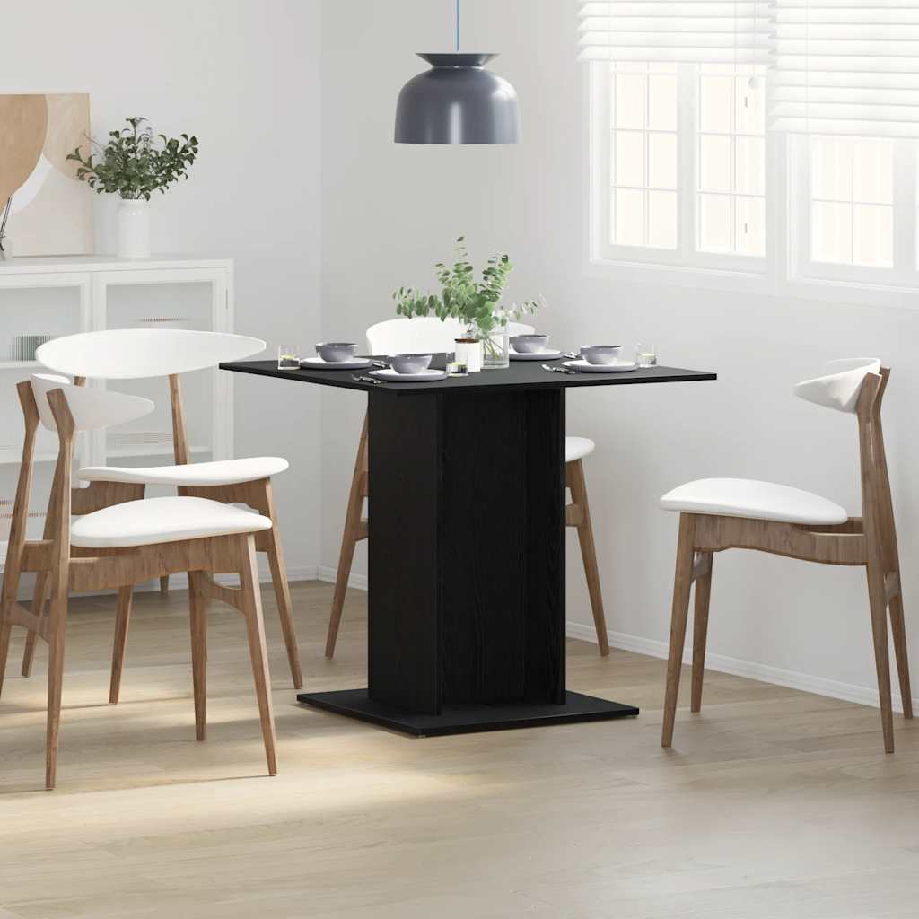 Spisebord svart eik 80x80x75 cm konstruert tre