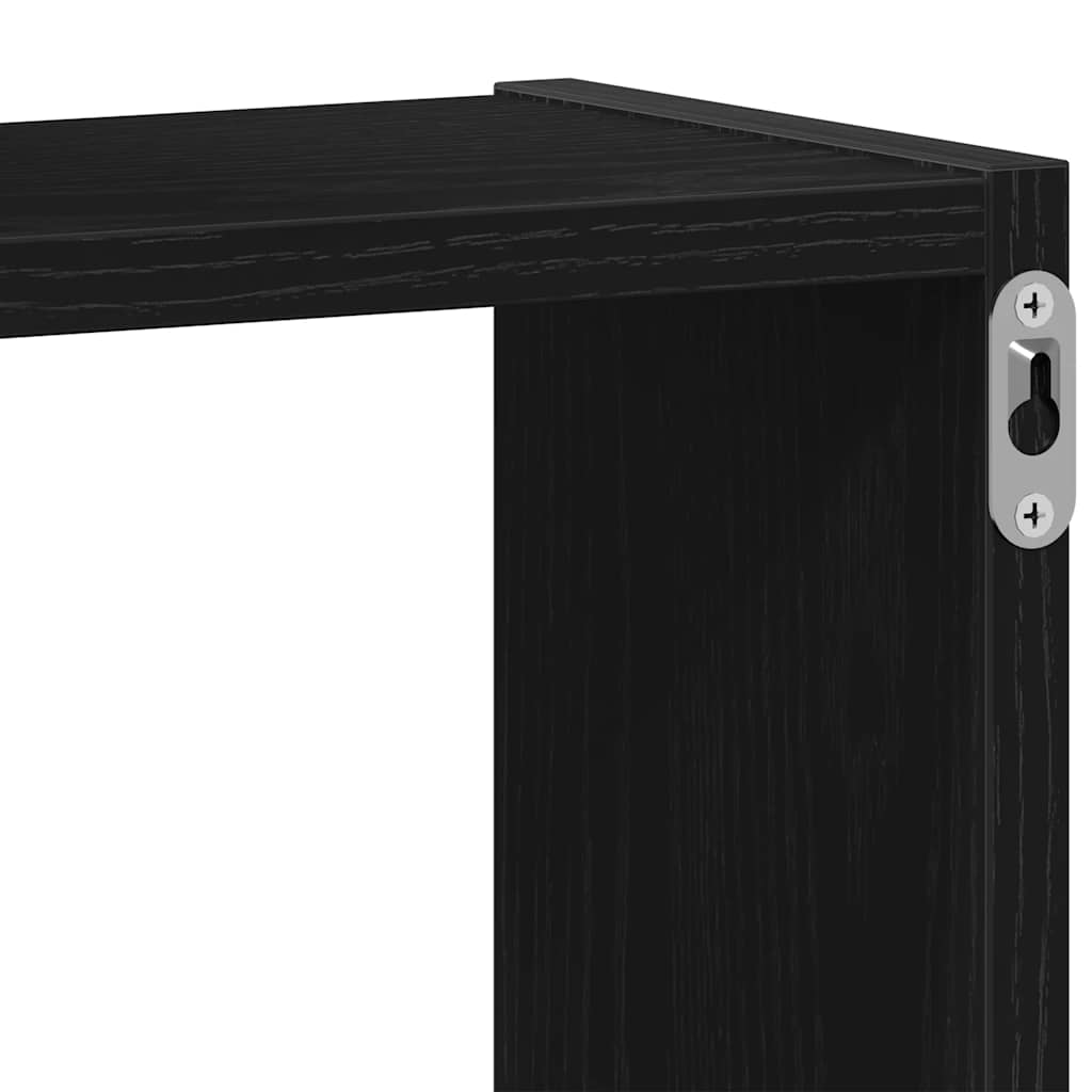 Vegghyller kubeformet svart eik 68x15x68 cm konstruert tre