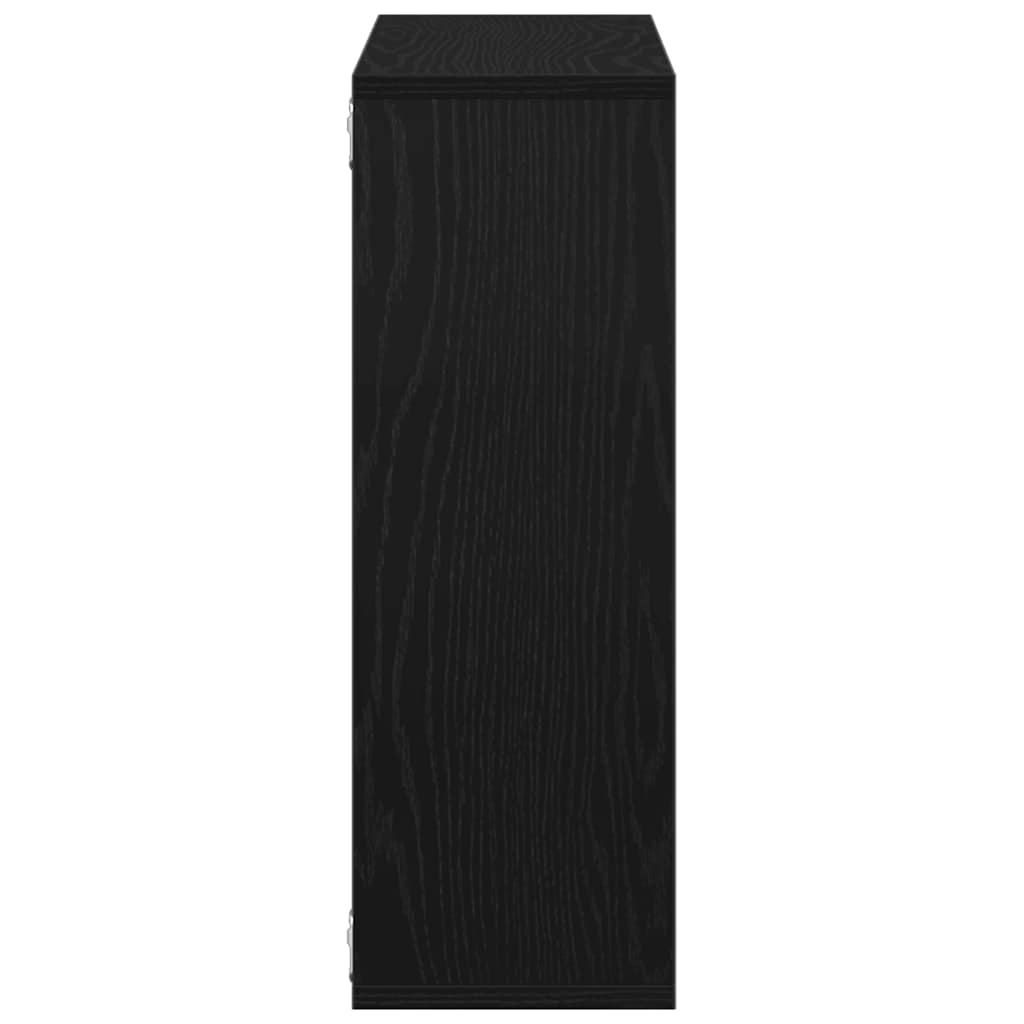 Vegghylle svart eik 104x20x58,5 cm konstruert tre