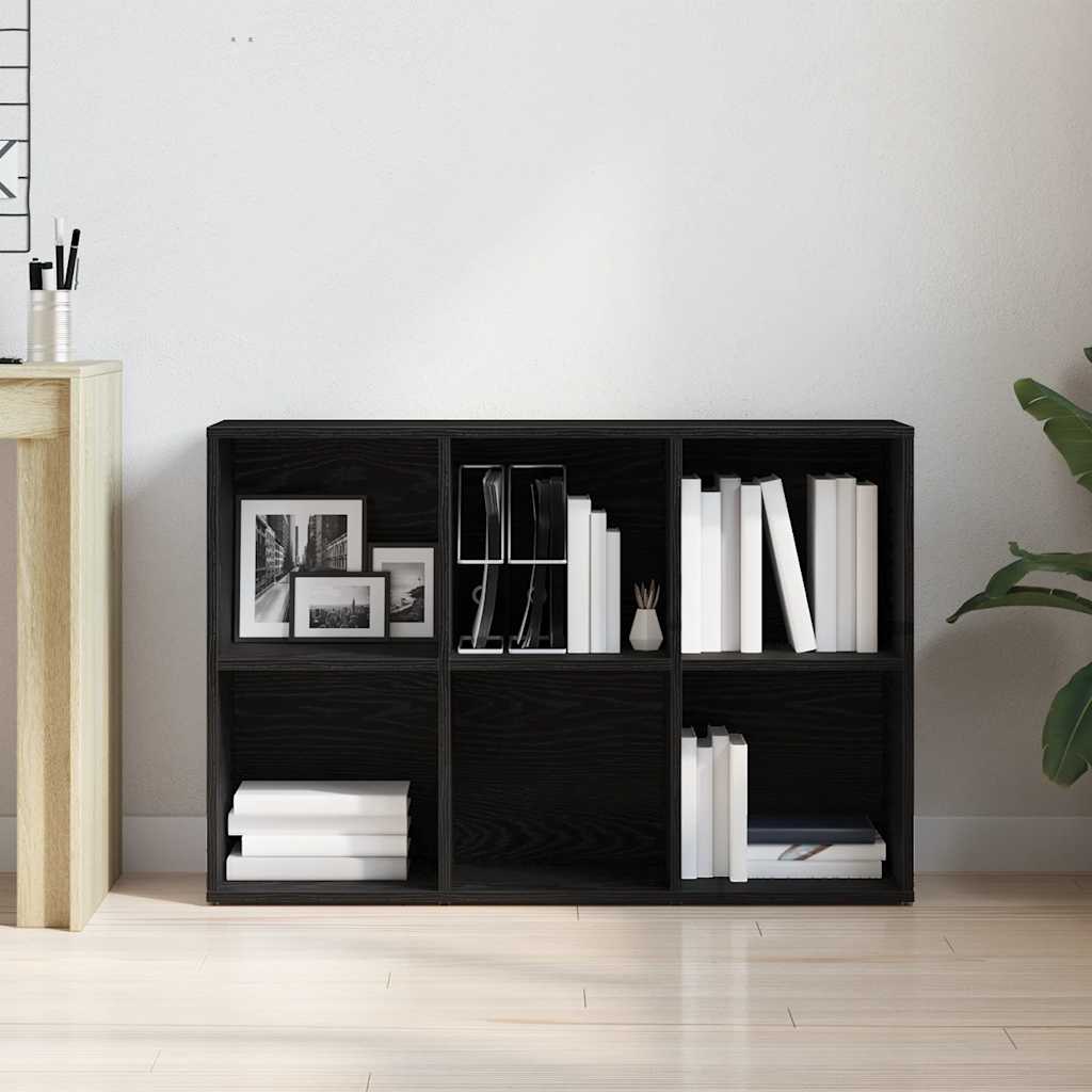 Bokskap svart eik 66x30x98 cm konstruert tre