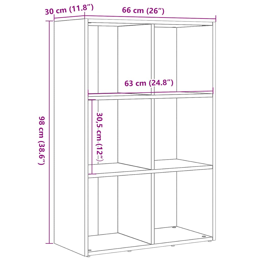 Bokskap svart eik 66x30x98 cm konstruert tre