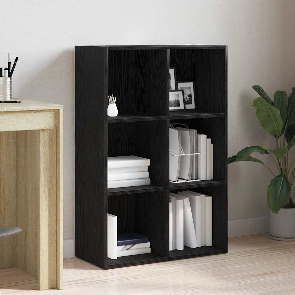 Bokskap svart eik 66x30x98 cm konstruert tre