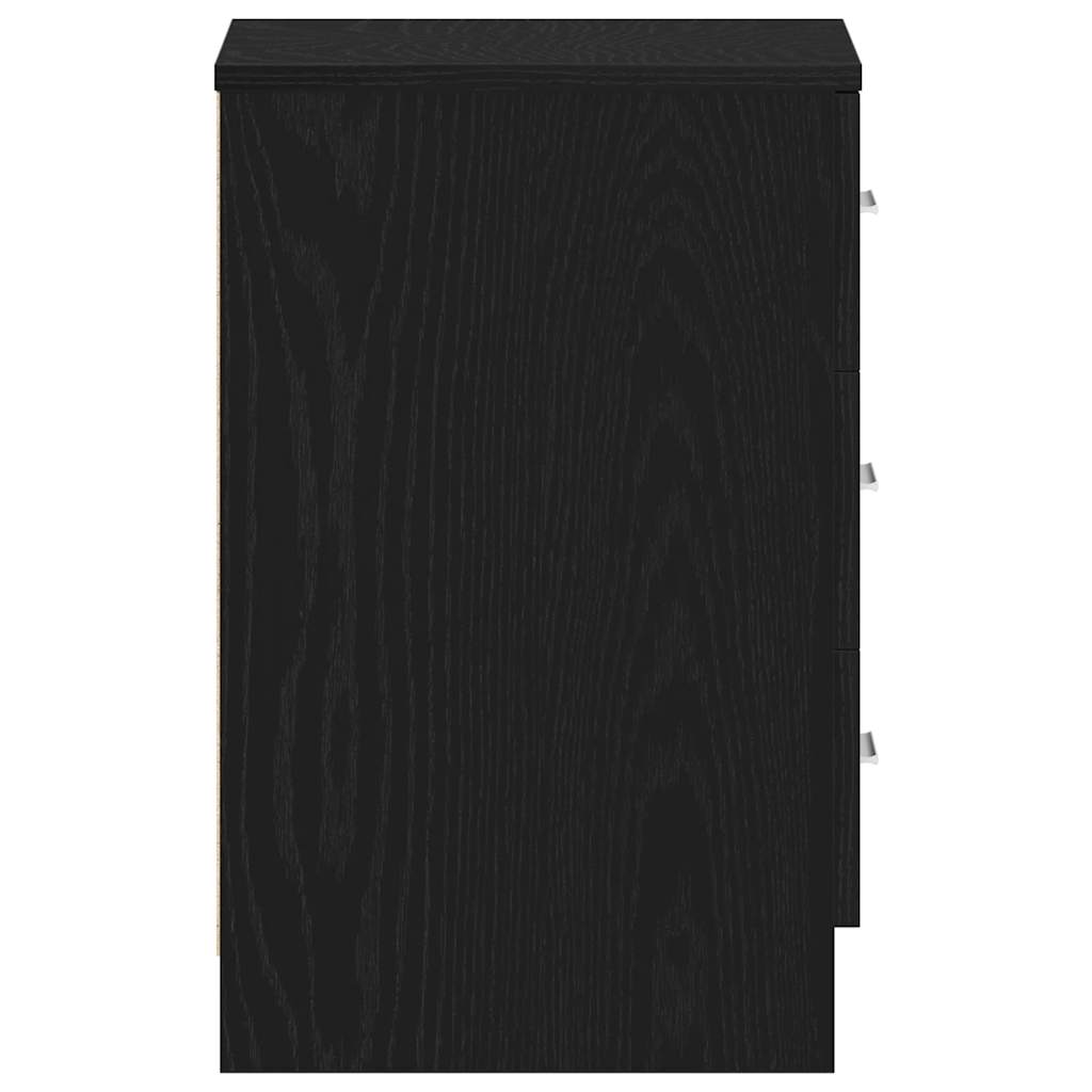 Nattbord svart eik 38x35x55 cm konstruert tre