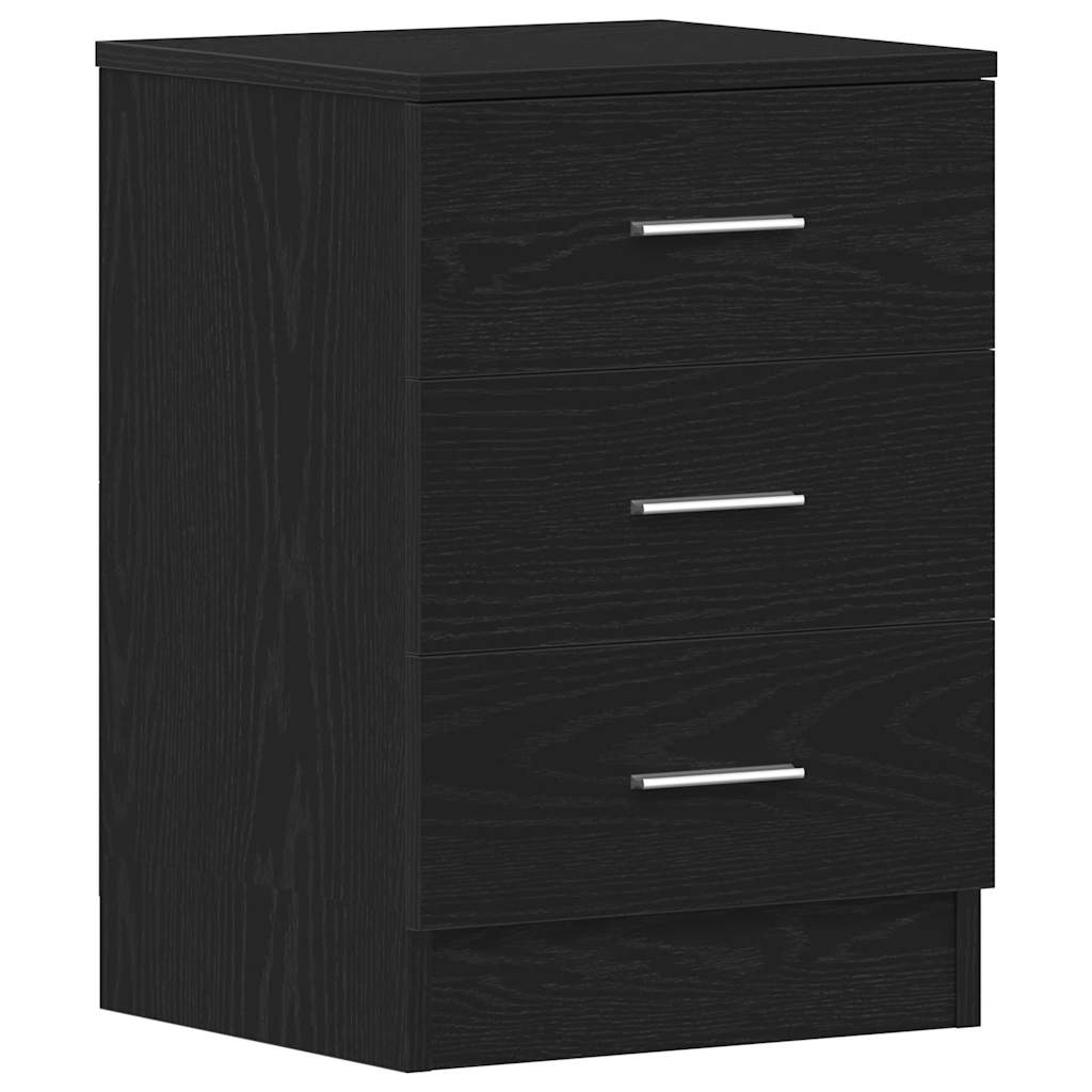 Nattbord 2 stk svart eik 38x35x55 cm konstruert tre