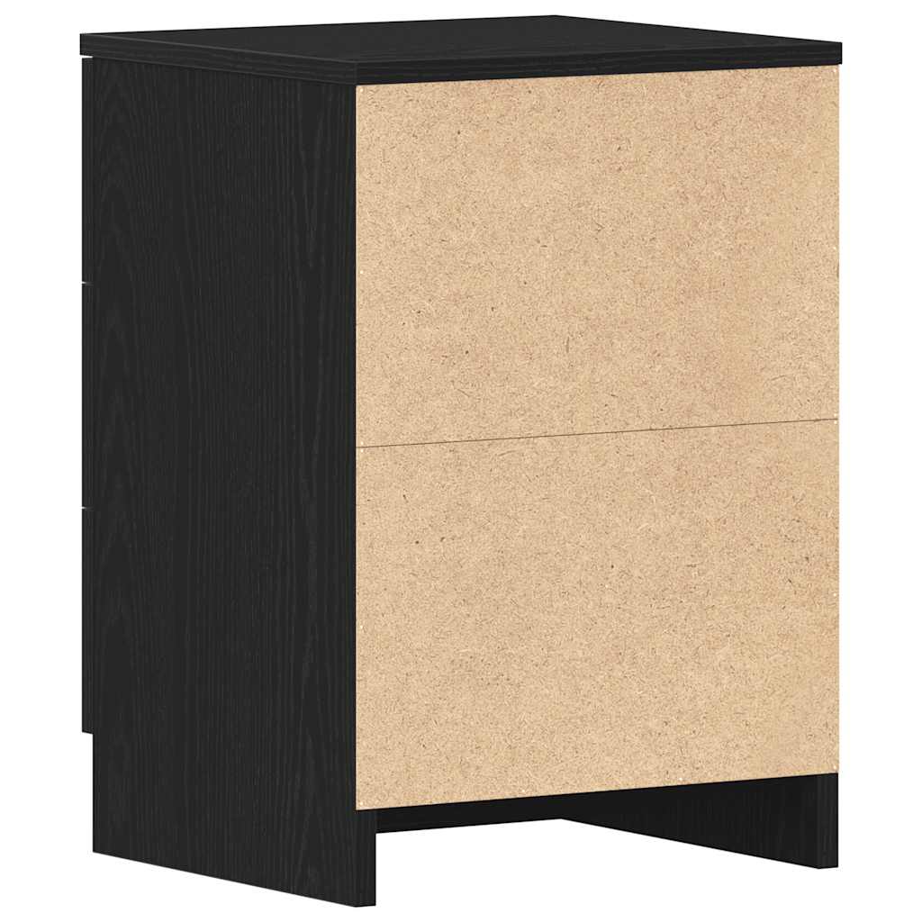 Nattbord 2 stk svart eik 38x35x55 cm konstruert tre