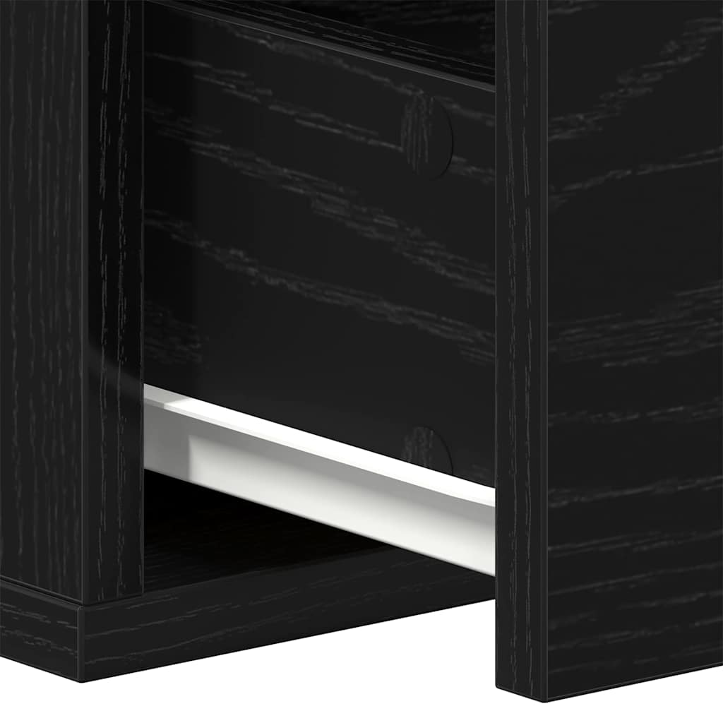 Veggskap med skuff Svart eik 60 x 26 x 18.5 cm Konstruert tre