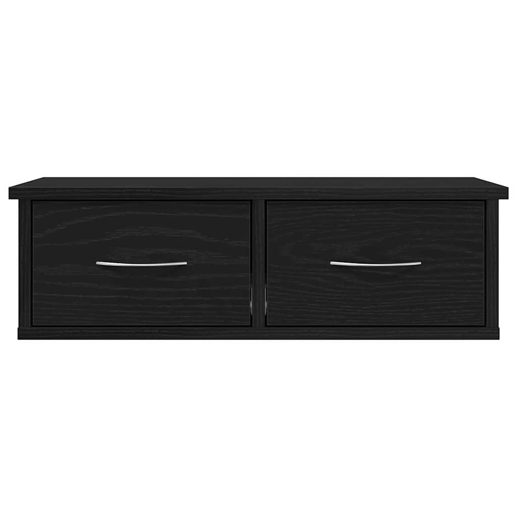 Veggskap med skuff Svart eik 60 x 26 x 18.5 cm Konstruert tre