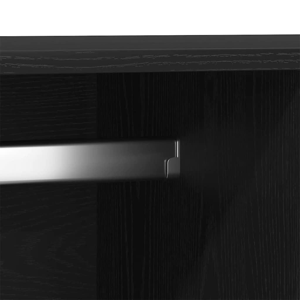 Garderobeskap med dør Svart Eik 80 x 52 x 180 cm Konstruert tre