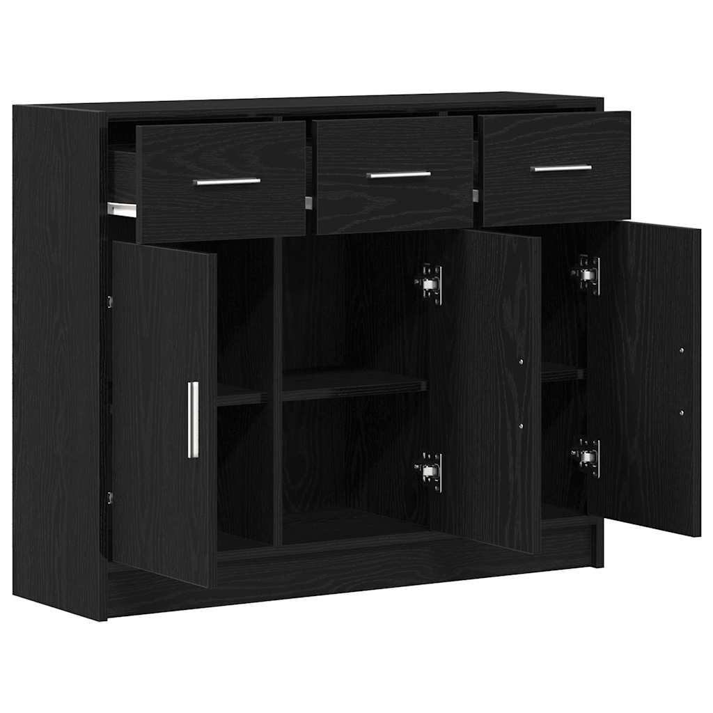 Skjenk svart eik 91x28x75 cm konstruert tre
