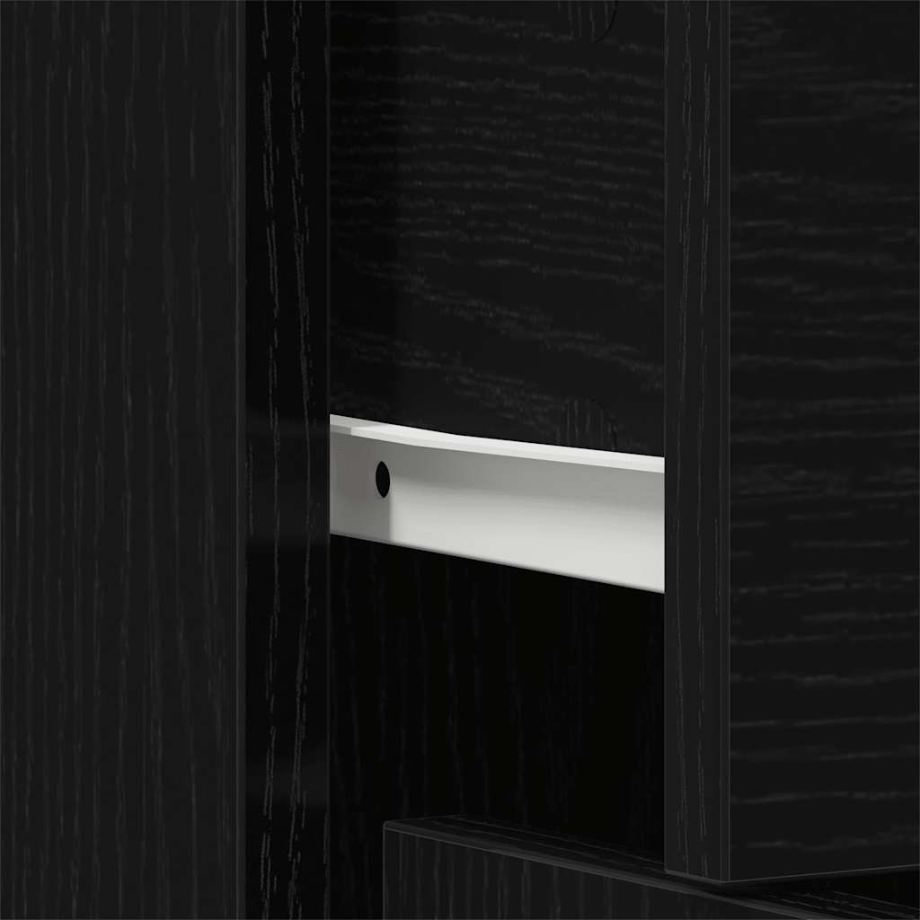 Skjenk svart eik 91x28x75 cm konstruert tre