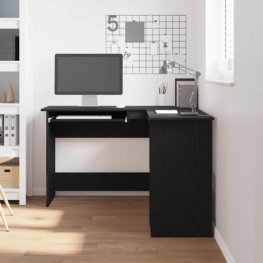 Hjørneskrivebord Svart Eik 120 x 140 x 75 cm Konstruert tre
