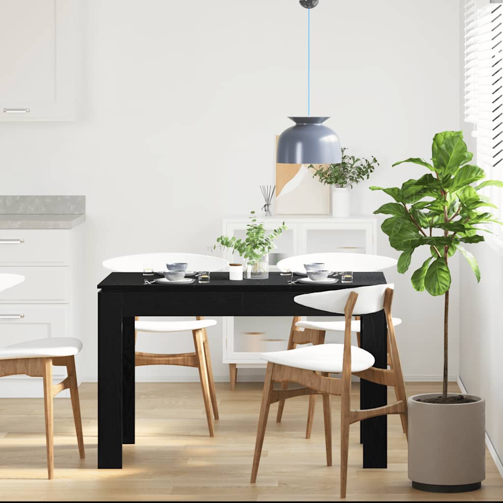 Spisebord svart eik 120x60x76 cm konstruert tre