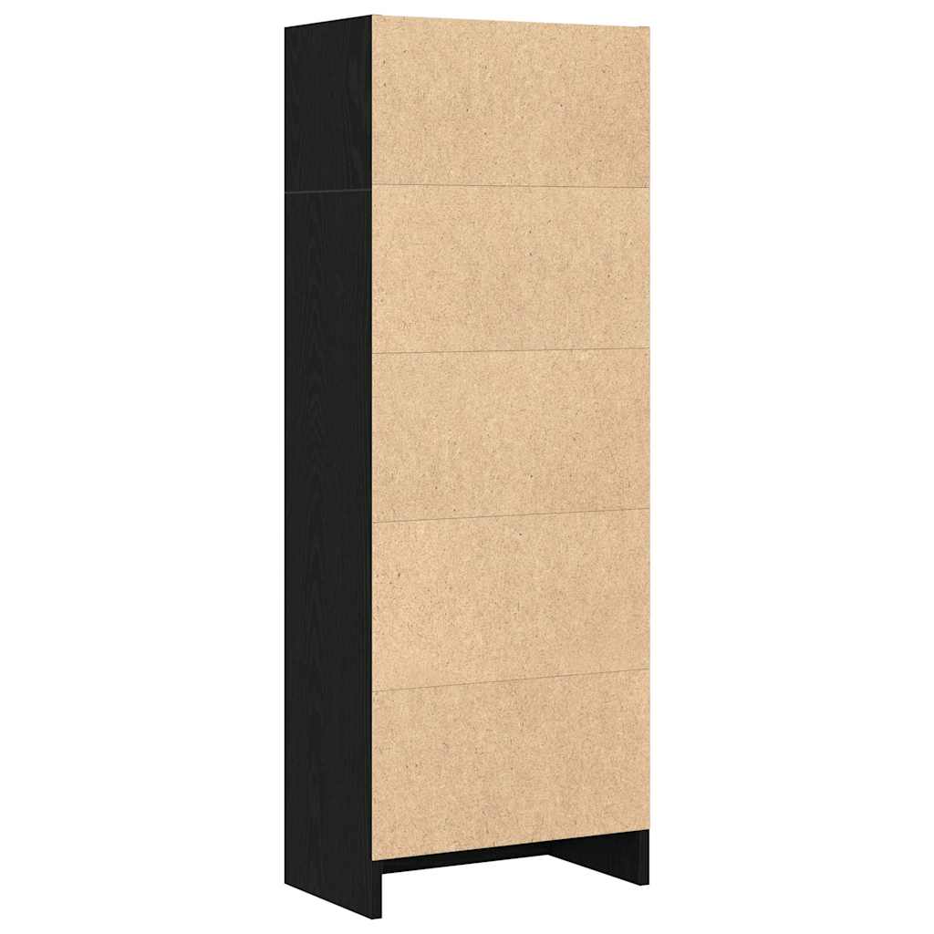 Bokhylle svart eik 40x24x109 cm konstruert tre