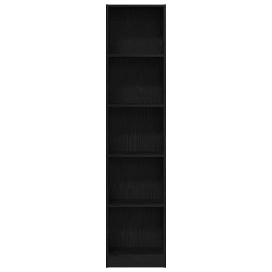 Bokhylle svart eik 40x24x176 cm konstruert tre