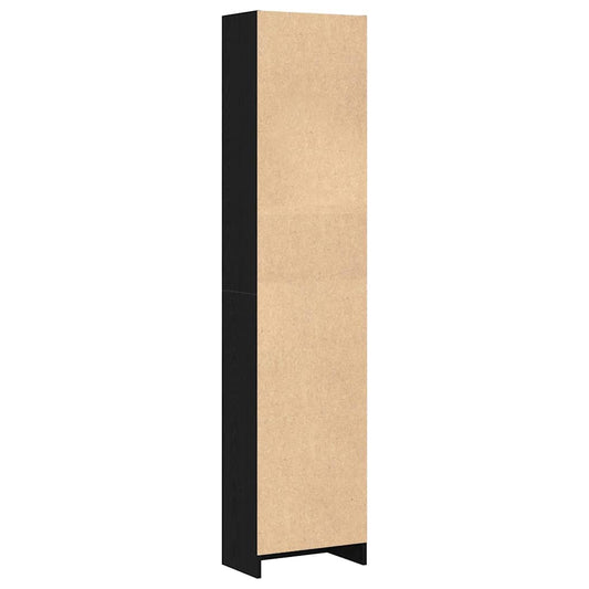 Bokhylle svart eik 40x24x176 cm konstruert tre