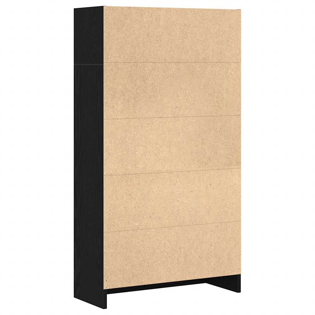 Bokhylle svart eik 60x24x109 cm konstruert tre