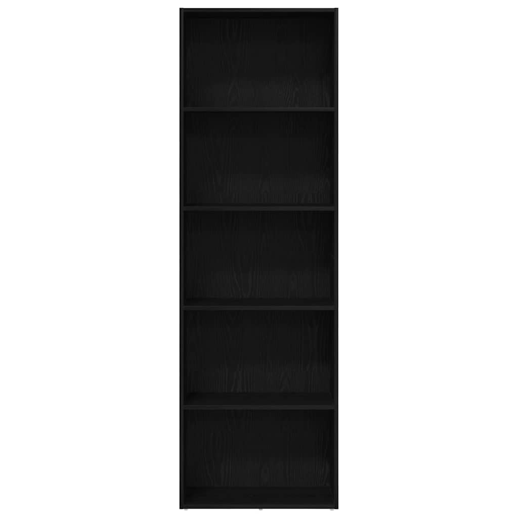 Bokhylle svart eik 60x30x189 cm konstruert tre