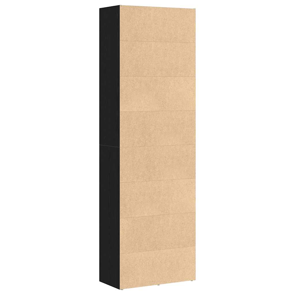 Bokhylle svart eik 60x30x189 cm konstruert tre