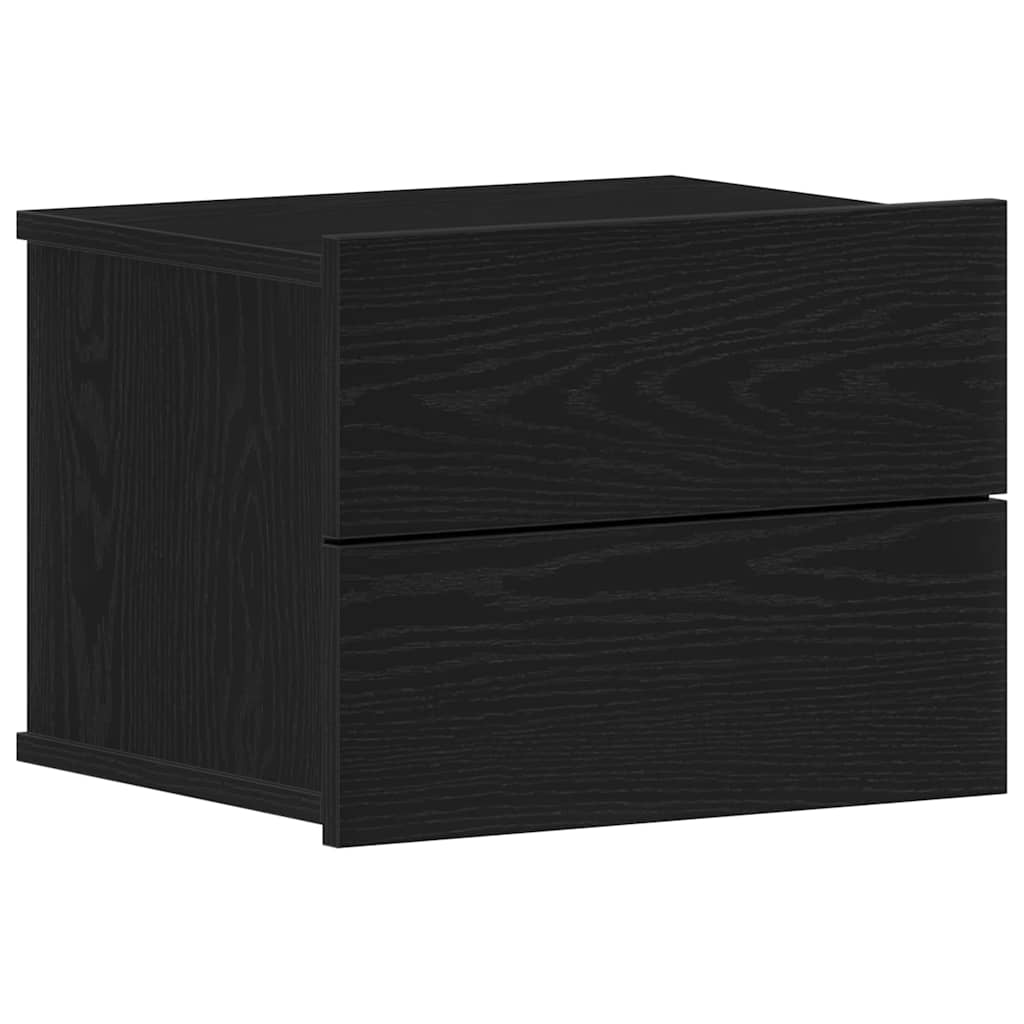Nattbordskap 2 pcs Svart Eik 40 x 30 x 30 cm Konstruert tre