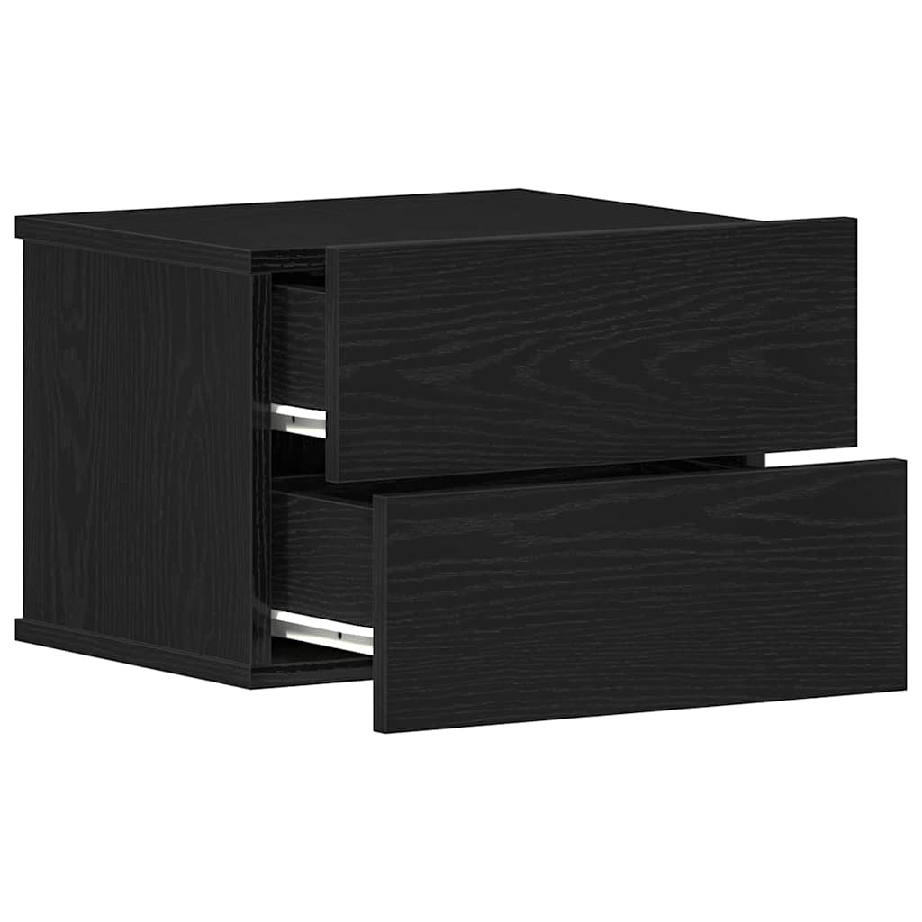 Nattbordskap 2 pcs Svart Eik 40 x 30 x 30 cm Konstruert tre
