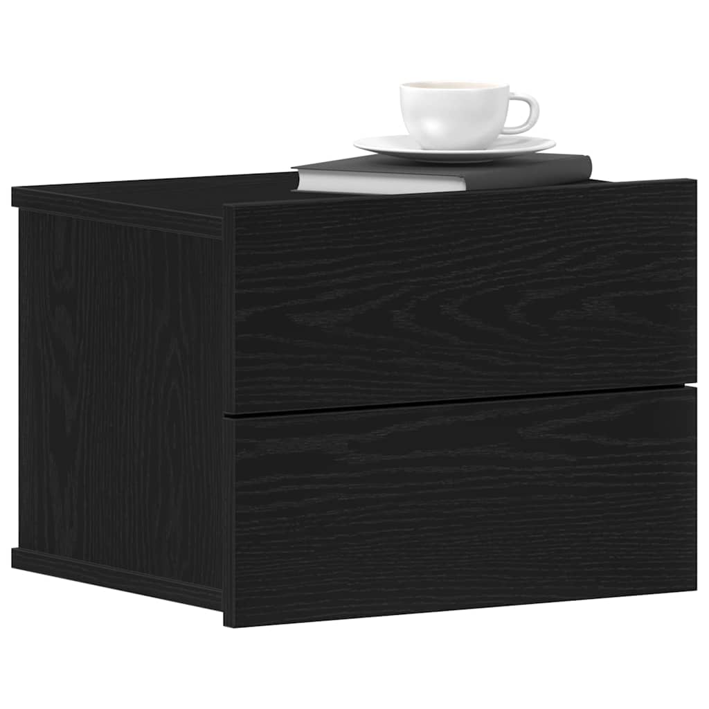 Nattbordskap 2 pcs Svart Eik 40 x 30 x 30 cm Konstruert tre