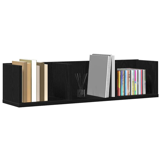 Vegghylle med hylle Svart Eik 75 x 18 x 18 cm Konstruert tre