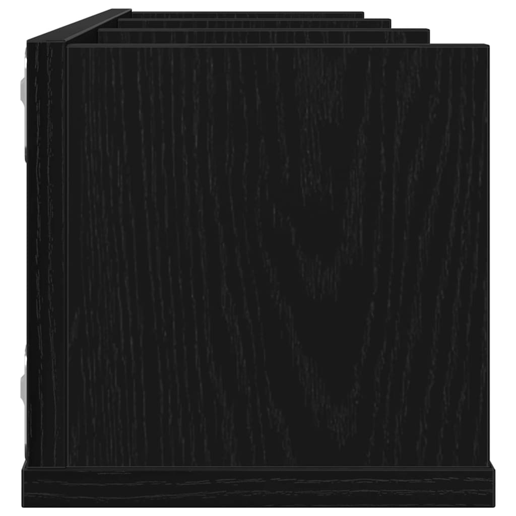 Vegghylle med hylle Svart Eik 75 x 18 x 18 cm Konstruert tre