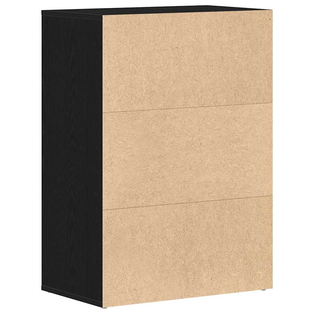 Sko Hylle med skuff Svart Eik 60 x 35 x 84 cm Konstruert tre