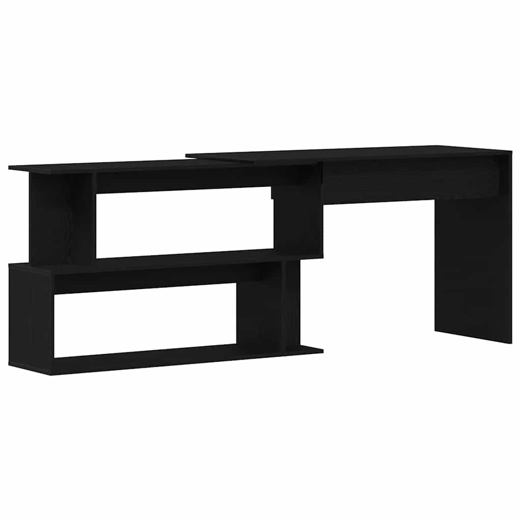 Skrivebord Svart Eik 200 x 50 x 76 cm Konstruert tre