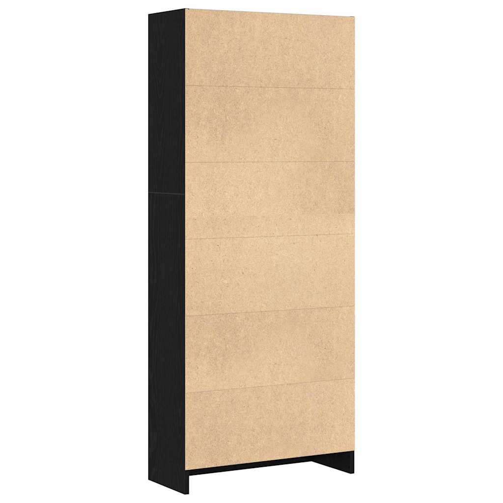 Bokhylle Svart Eik 60 x 24 x 143 cm Konstruert tre