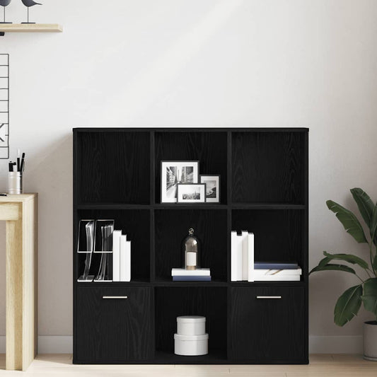 Bokhylle svart eik 98x29x97,5 cm konstruert tre