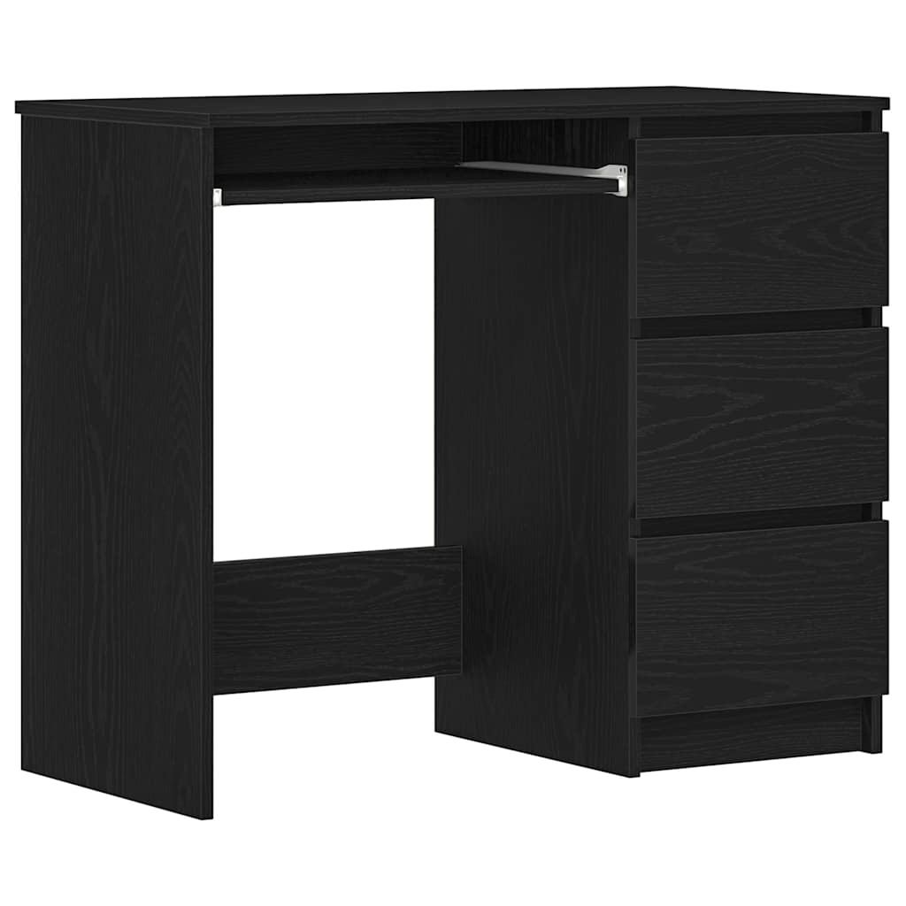 Skrivebord svart eik 90x45x76 cm konstruert tre