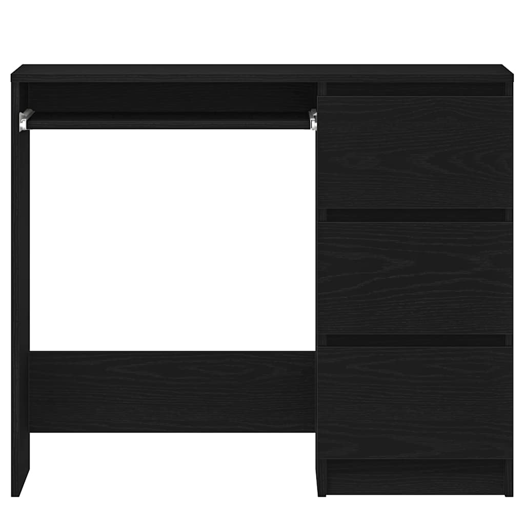 Skrivebord svart eik 90x45x76 cm konstruert tre