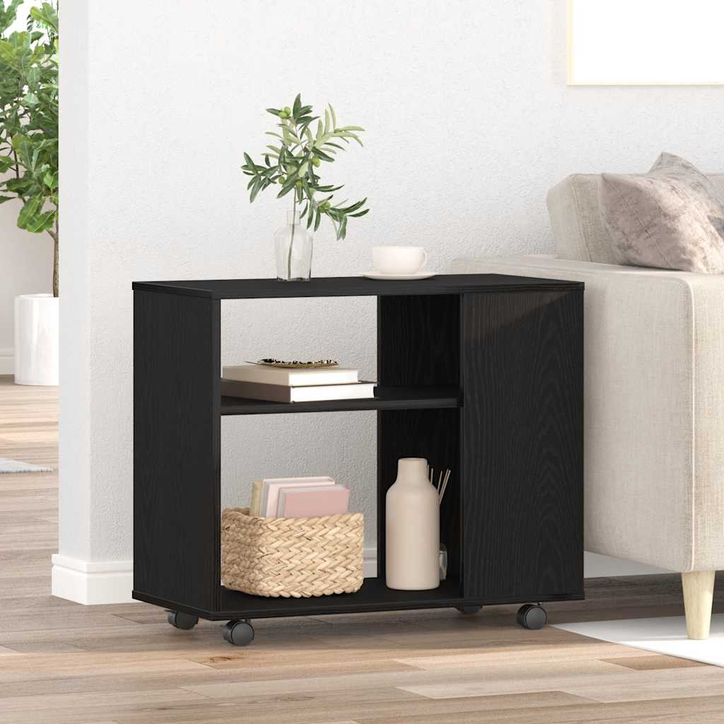 Sidebord svart eik 70x35x60 cm konstruert tre