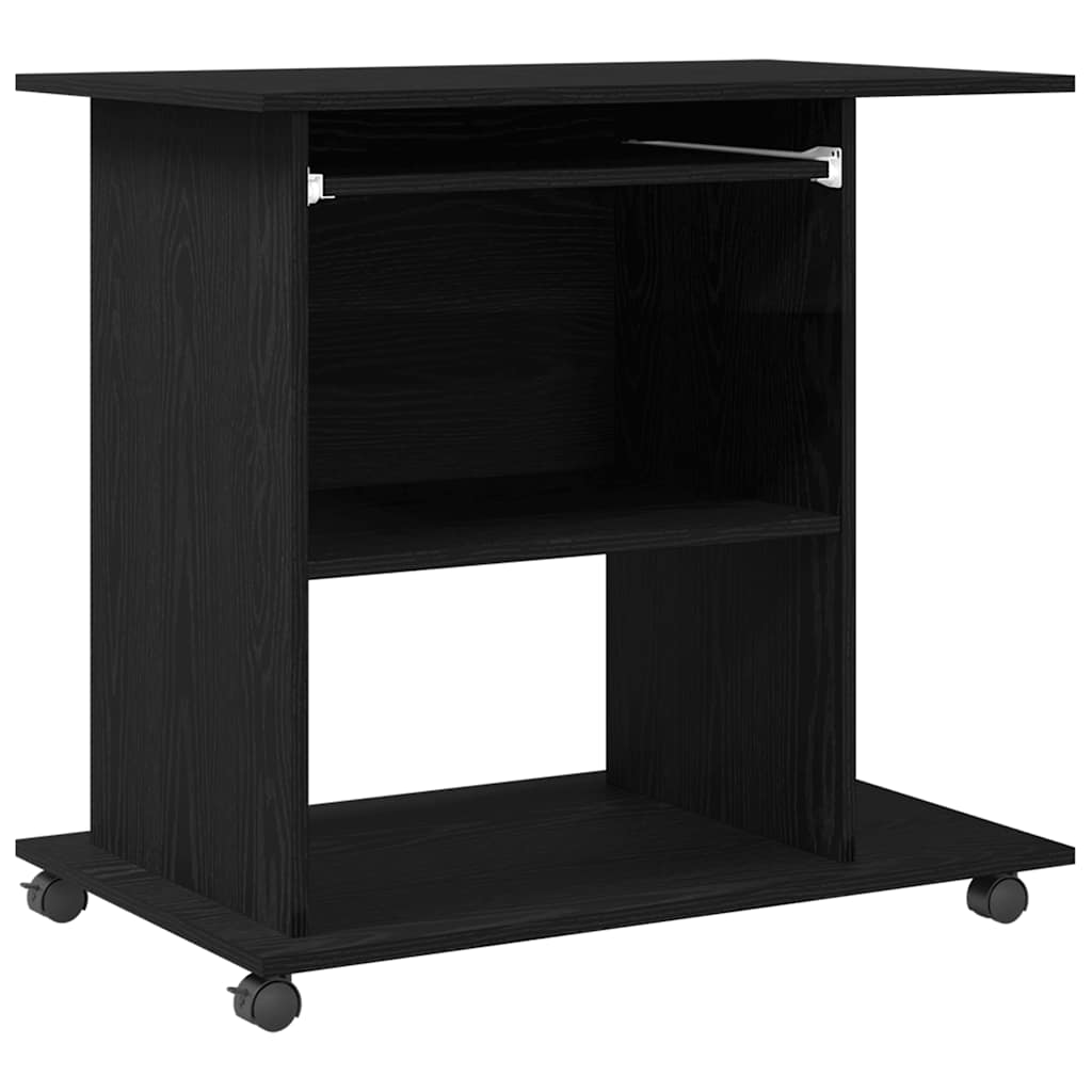Databord svart eik 80x50x75 cm konstruert tre