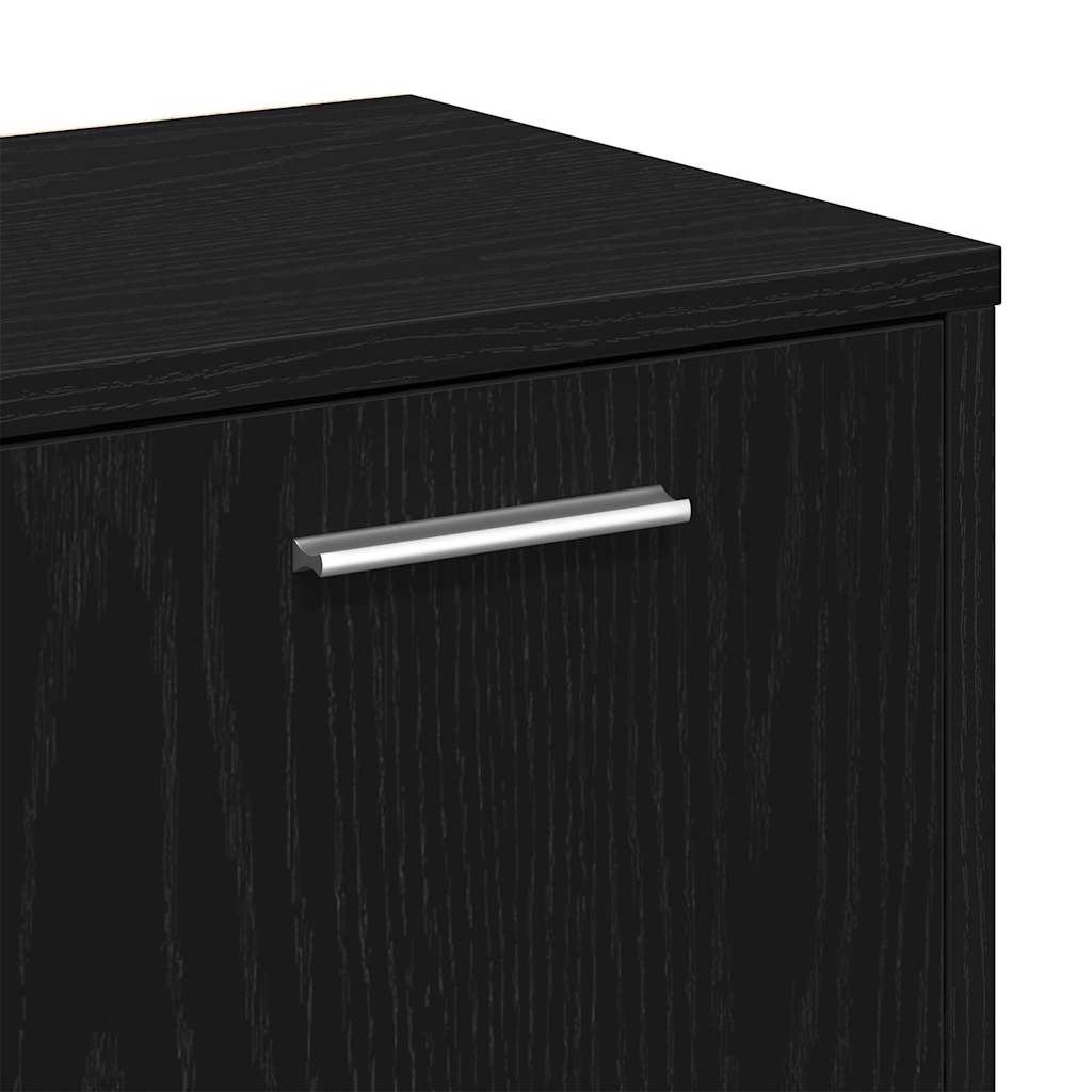 Bokhylle svart eik 90x28x90 cm konstruert tre