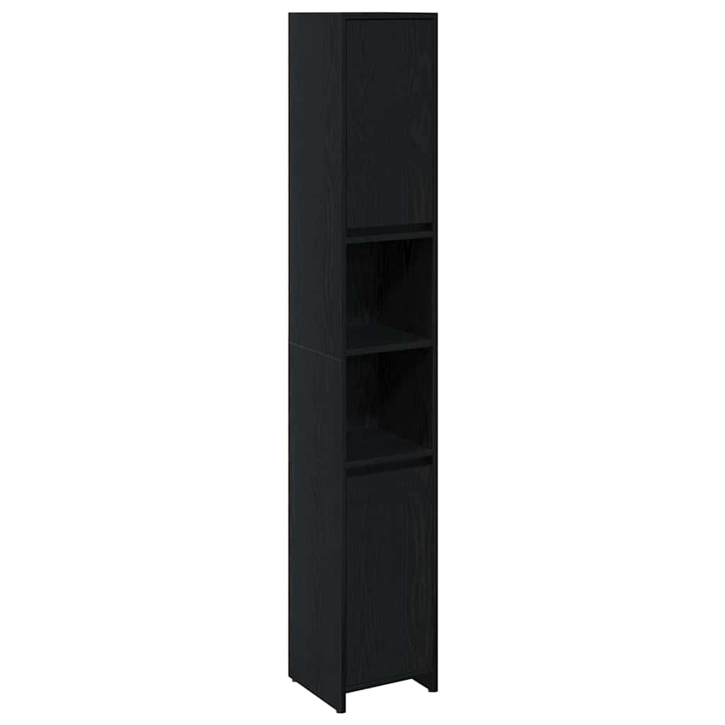 Baderomsskap Svart Eik 30 x 30 x 183,5 cm Konstruert tre