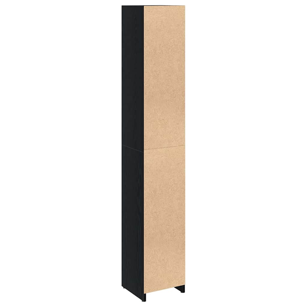 Baderomsskap Svart Eik 30 x 30 x 183.5 cm Konstruert tre