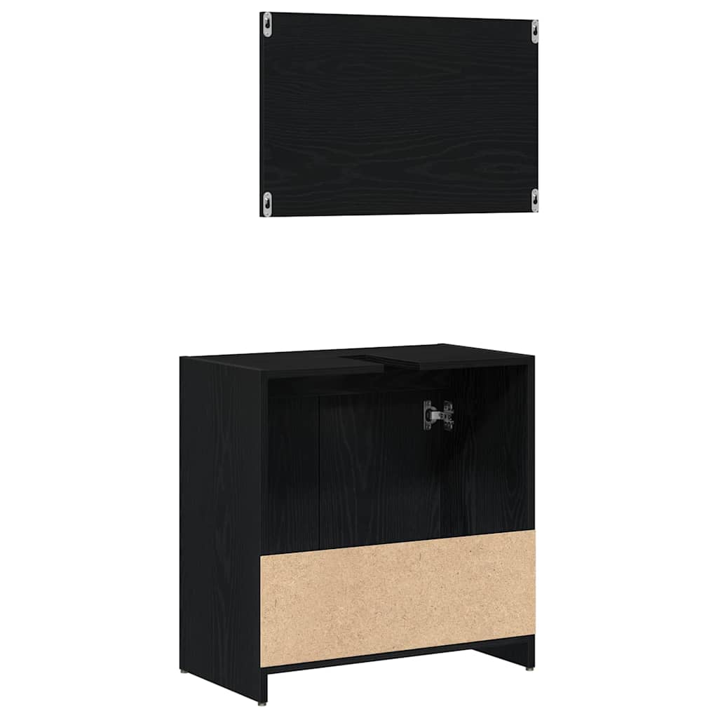 Baderomsskap med dør Svart Eik 60 x 33 x 60 cm Konstruert tre