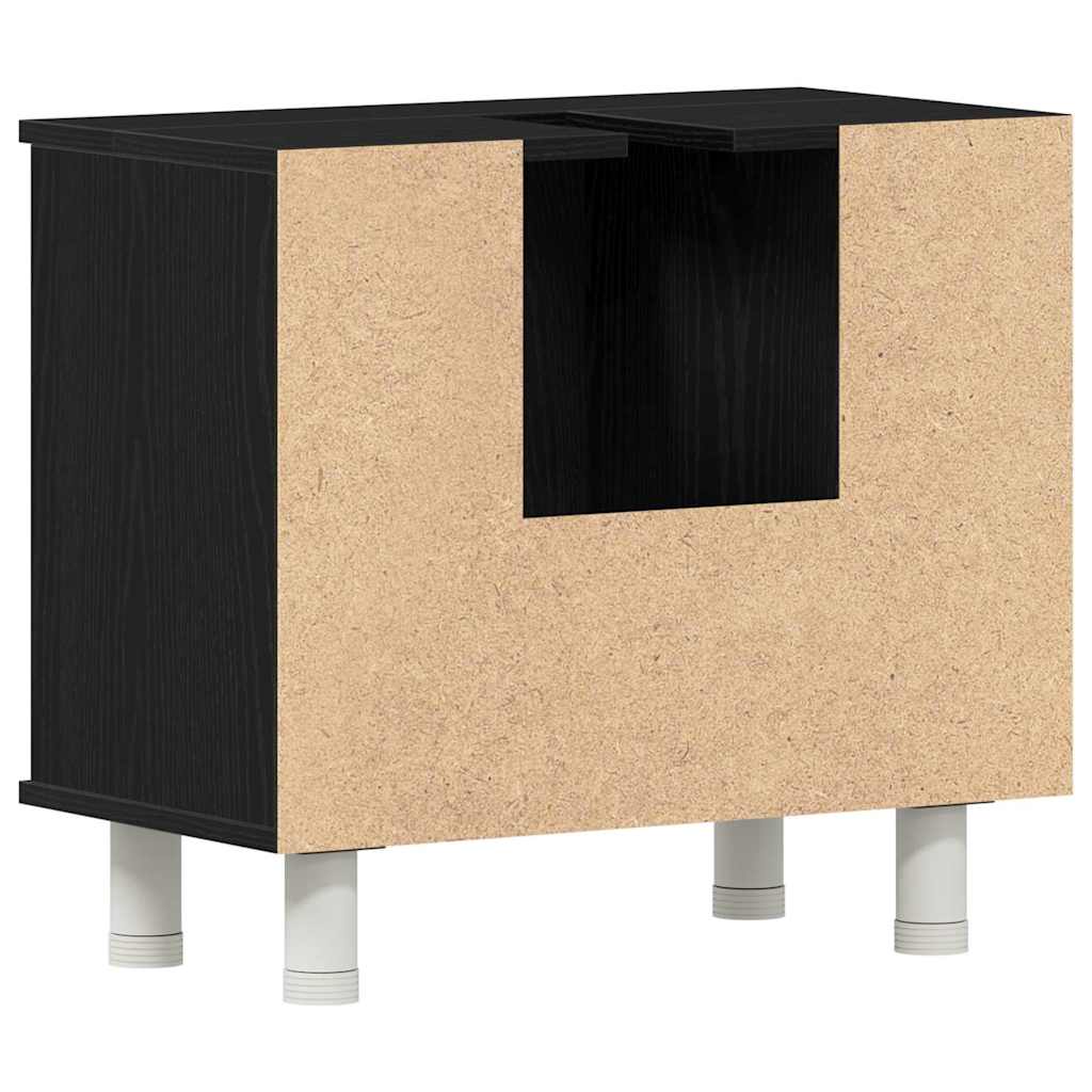 Baderomsskap med dør Svart Eik 60 x 32 x 54 cm Konstruert tre