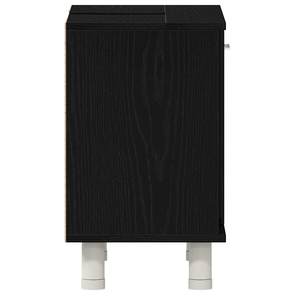 Baderomsskap med hylle Svart Eik 60 x 32 x 54 cm Konstruert tre
